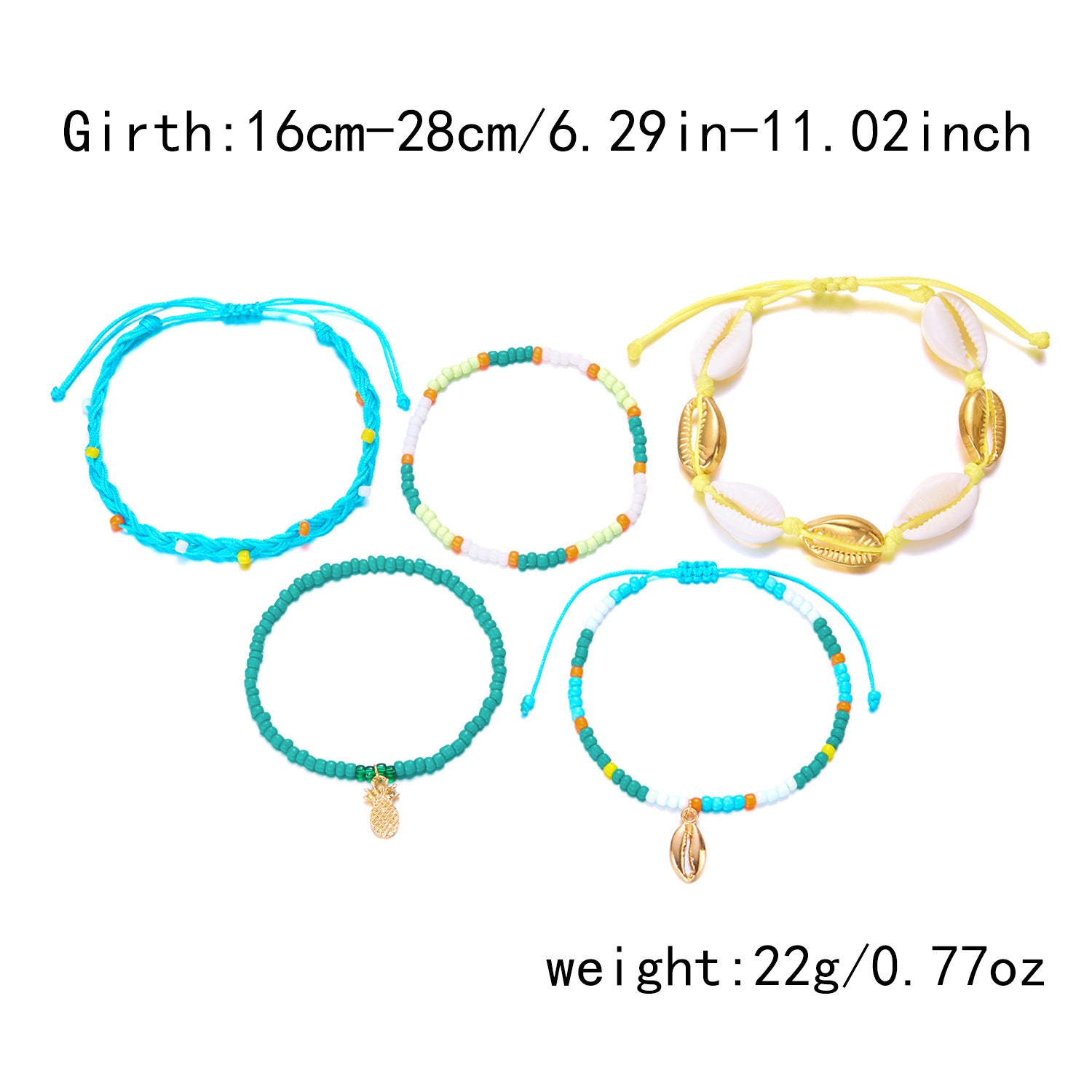 Wholesale Bohemian Starfish Beaded Shell Bracelet Evil Eye Bracelet Set